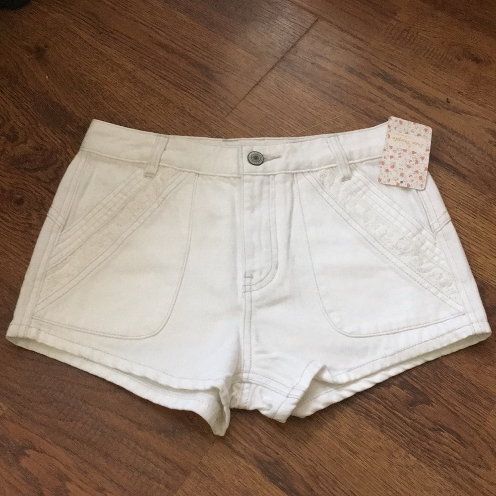 Free people white denim shorts